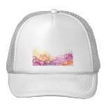 Watercolor Floral in Pink, Purple, and Orange Hats