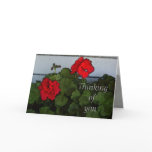 Watercolor Geraniums "Thinking of You" Card