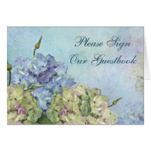 Watercolor Hydrangea Floral - Sign Guestbook Cards