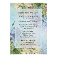 Watercolor Hydrangea Rehearsal Dinner Invitation