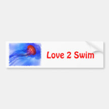 Watercolor Jellyfish Bumper Sticker