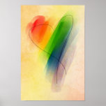 Watercolor Rainbow Heart posters