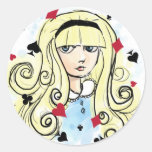 Watercolor Sketch Alice Round Sticker