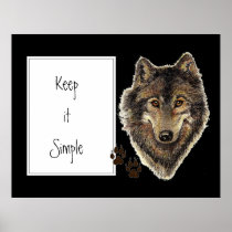 Watercolor Wolf Quote "Keep it Simple"