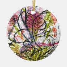 Watercolour flower christmas tree ornaments