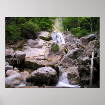 Waterfall below Neuschwanstein Castle, Germany Poster