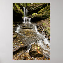 Waterfall In Autumn Print
