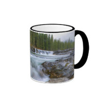 Waterfall In Sheep River In Rocky Mountains Coffee Mug