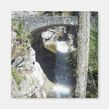 Waterfall under the bridge. refrigerator magnet
