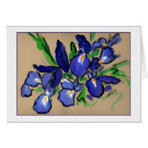 Waterfalls Iris Painting Greeting Card