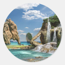 Waterfalls Ocean - Sticker