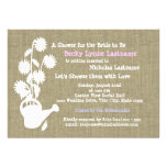 Watering Can and Burlap Bridal Shower Custom Announcements
