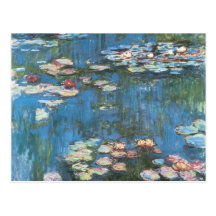 Waterlilies by Claude Monet, Vintage Impressionism Post Cards