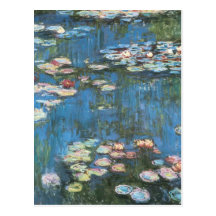 Waterlilies by Claude Monet, Vintage Impressionism Postcard