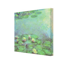 Waterlilies by Monet, Vintage Floral Impressionism Gallery Wrap Canvas
