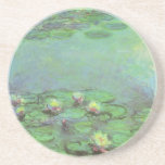 Waterlilies by Monet, Vintage Floral Impressionism Drink Coasters