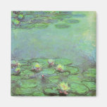 Waterlilies by Monet, Vintage Floral Impressionism Fridge Magnets