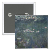 Waterlilies: Green Reflections, 1914-18 Pinback Button