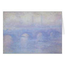 Waterloo Bridge, Effect of Mist by Claude Monet Greeting Card