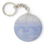 Waterloo Bridge, Effect of Mist by Claude Monet Key Chain