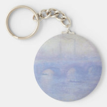 Waterloo Bridge, Effect of Mist by Claude Monet Key Chain