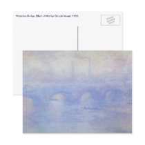 Waterloo Bridge, Effect of Mist by Claude Monet Post Cards