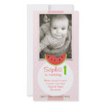 Watermelon Bite Birthday Invitation Announcement photo cards