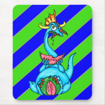 Watermelon Eating Dragon Mouse Pads