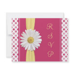 Watermelon Pink Polka Dot Wedding Reply Card invitations