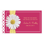 Watermelon Pink Shasta Daisy Wedding Favour Tag business cards