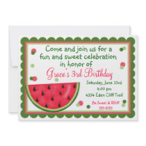Watermelon Summer Birthday Invitations