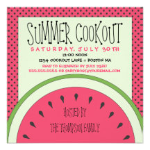 Watermelon Summer Cookout Invitation