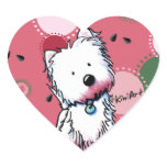 Watermelon Westie Heart Stickers