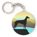Waterside Greyhound Dog Landscape keychains