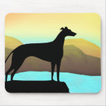 Waterside Greyhound Dog Landscape mousepads
