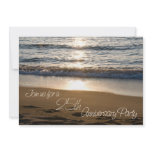 Wave at Sunset 25th Anniversary Invitation Card