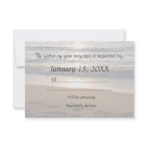 Wave at Sunset RSVP Wedding Card