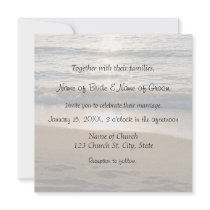 Wave at Sunset Wedding Invitation Cards