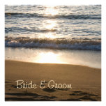 Wave at Sunset Wedding Invitation Cards