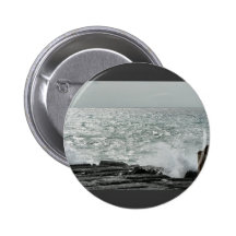 Wave Breaking On Oceans Beach Pinback Button