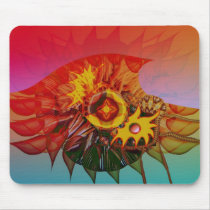 Wave flower mouse mat