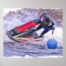 Wave Runner Around the Buoy Poster