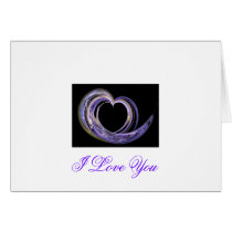 Wave Swept Love Filled Fractal Art Heart Card