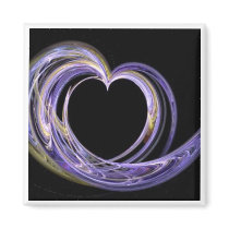 Wave Swept Love Filled Fractal Art Heart Fridge Magnets