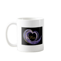 Wave Swept Love Filled Fractal Art Heart Mugs