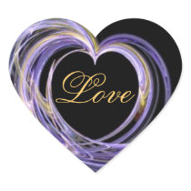 Wave Swept Love Filled Fractal Art Heart Heart Sticker