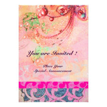 WAVES , bright red green yellow blue pink sparkles Invitations
