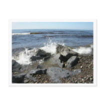 waves crashing into shore postcard