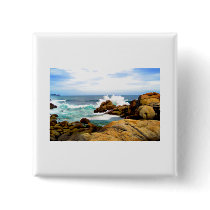 Waves Crashing on Rocky Shore