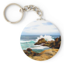 Waves Crashing on Rocky Shore